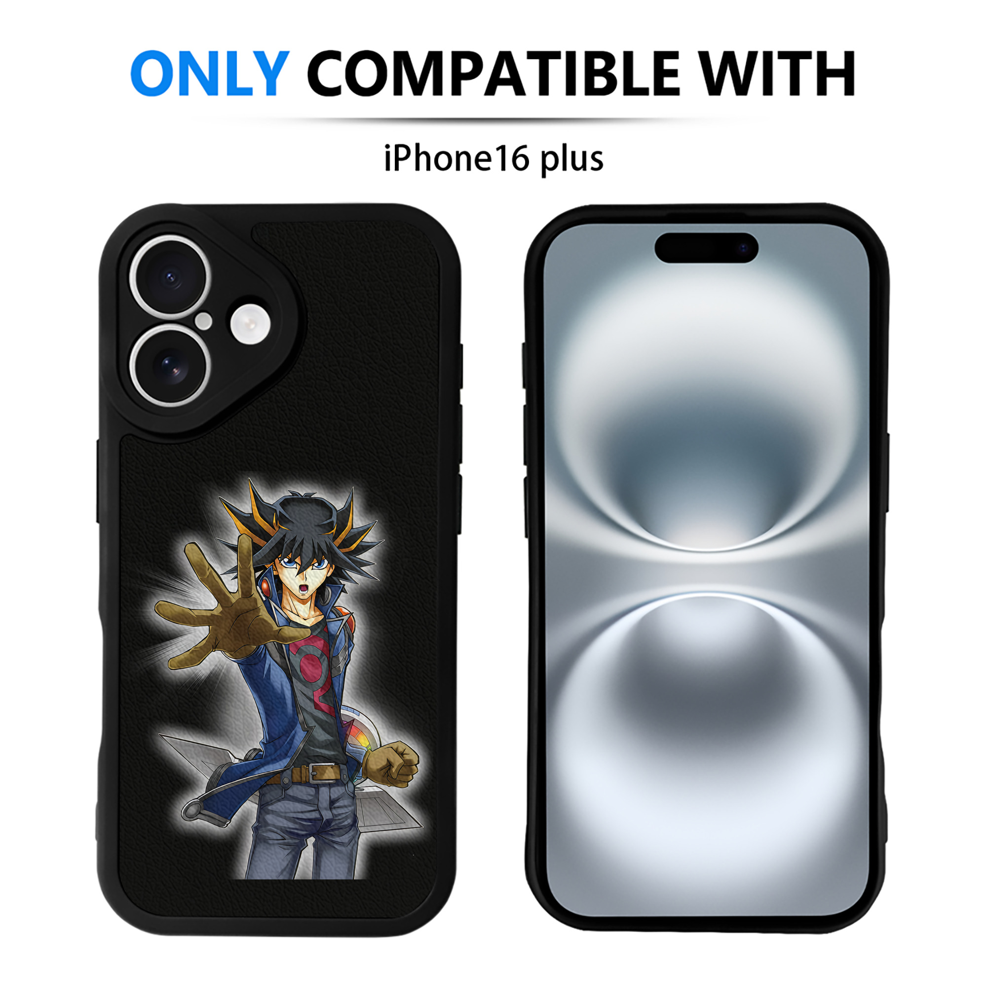（画像用） 遊☆戯☆王 Yu-Gi-Oh! 【iPhone 16シリーズ対応】シリコンスマホケース（レザー調） 材質：シリコン